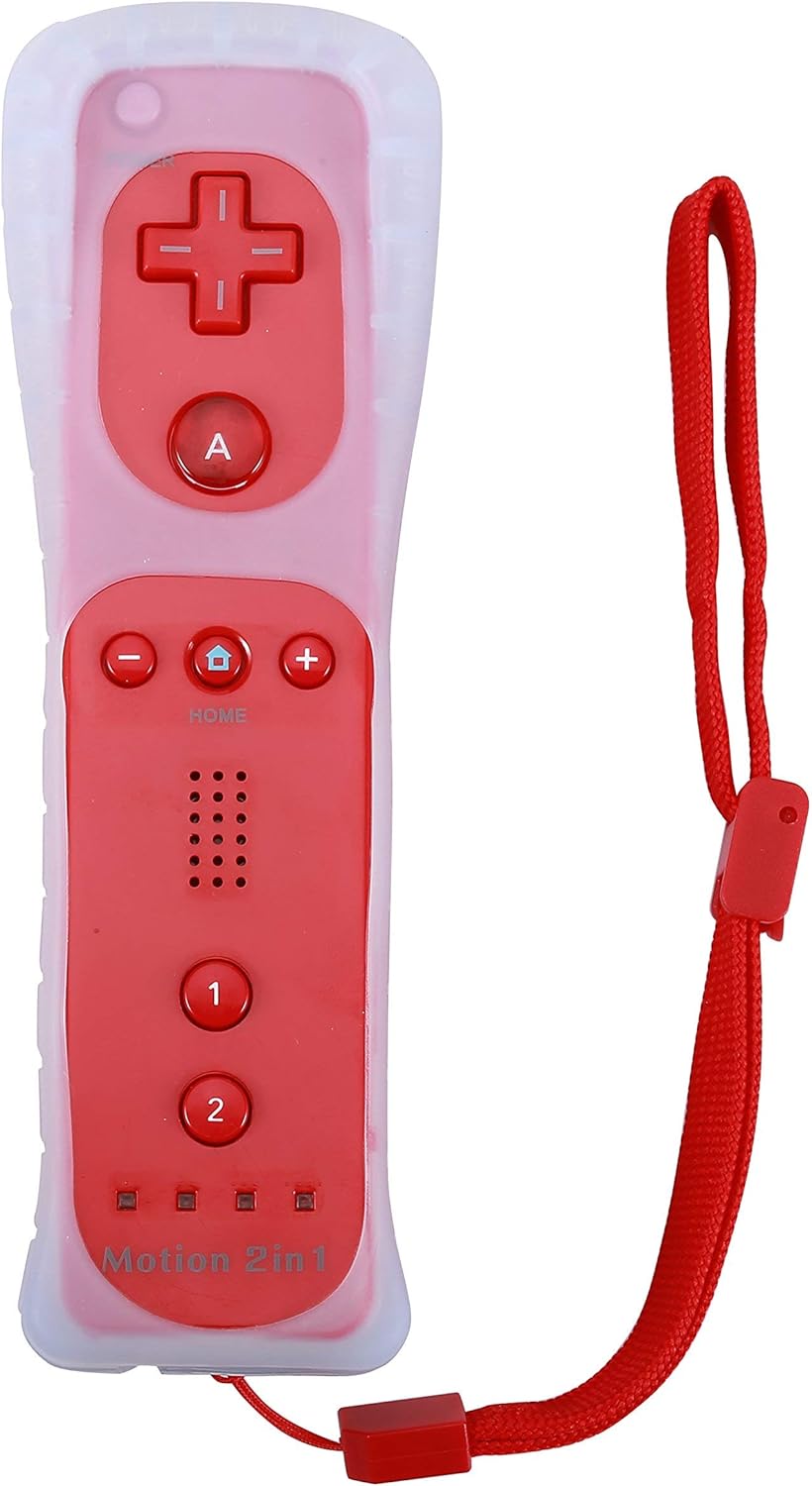 Poulep Gesture Controller and Nunchuck Joystick for Wii Wii U Gamepad Console with Motion Plus (2 Packs, Red and Deep Blue) (Renewed)