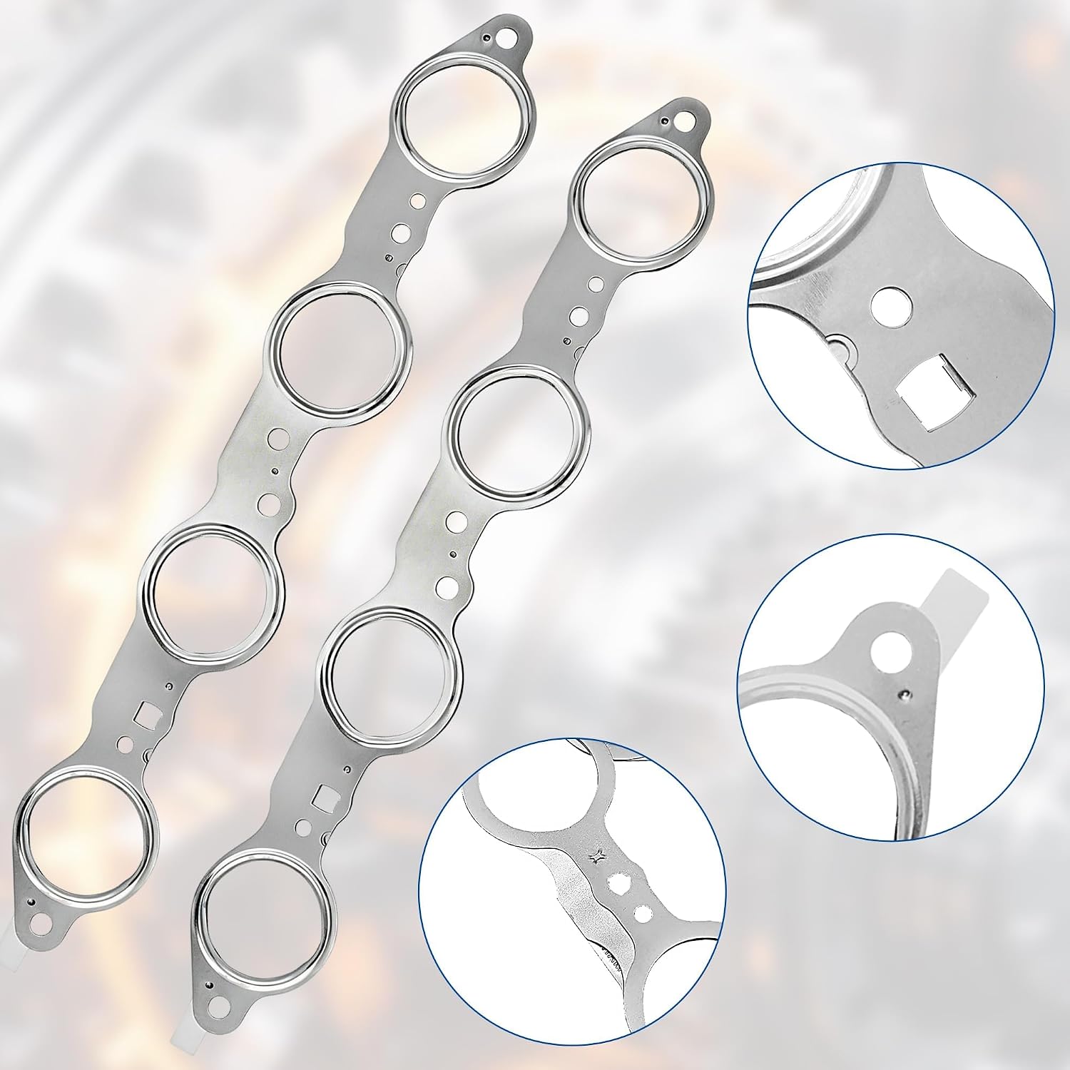12617944 Exhaust Manifold Gasket Bolts Kit Manifold Gaskets with Bolts for Silverado Sierra Suburban 1500 2500 HD Yukon CTS Escalade MLS LS LQ LM7 4.8L 5.3L 5.7L 6.0L 6.2L