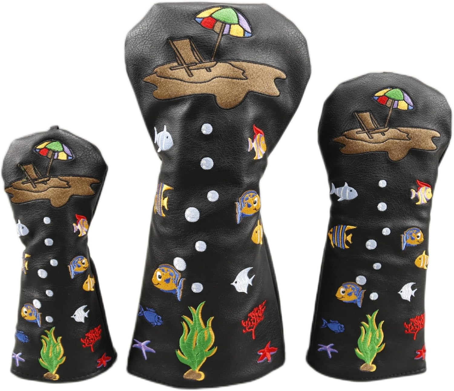 Jugaoge Golf Club Head Protector with Fish Print Breathable Material for Woods