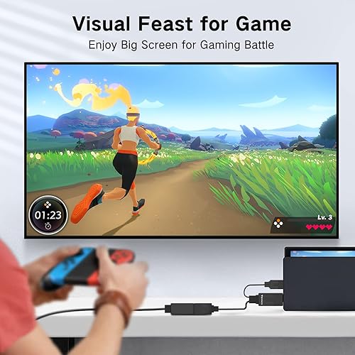 Miniatura 3 de FOINNEX Adaptador HDMI a DisplayPort, 4K a 60Hz HDMI a DisplayPort macho a hembra, fuente HDMI unidireccional a pantalla DP para computadora,