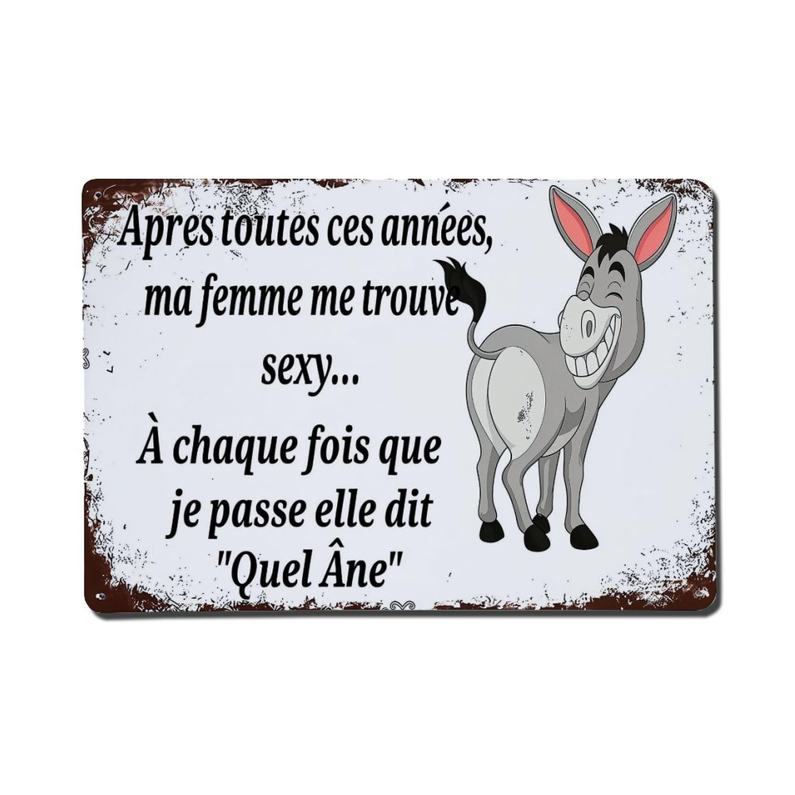 Jdfenggu Vintage Funny Donkey Joke Text Print Retro Metal Tin Sign, Metal Poster For Bar, Home, Man Cave, Kitchen, Laundry Room Art Decor 8X12 Inch