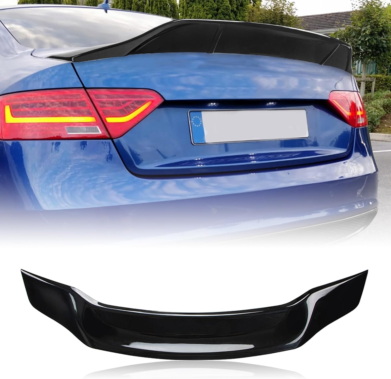 A5 Trunk Spoiler Compatible with Audi A5 Coupe Spoiler 2007-2016 (8T3), Gloss Black Painted