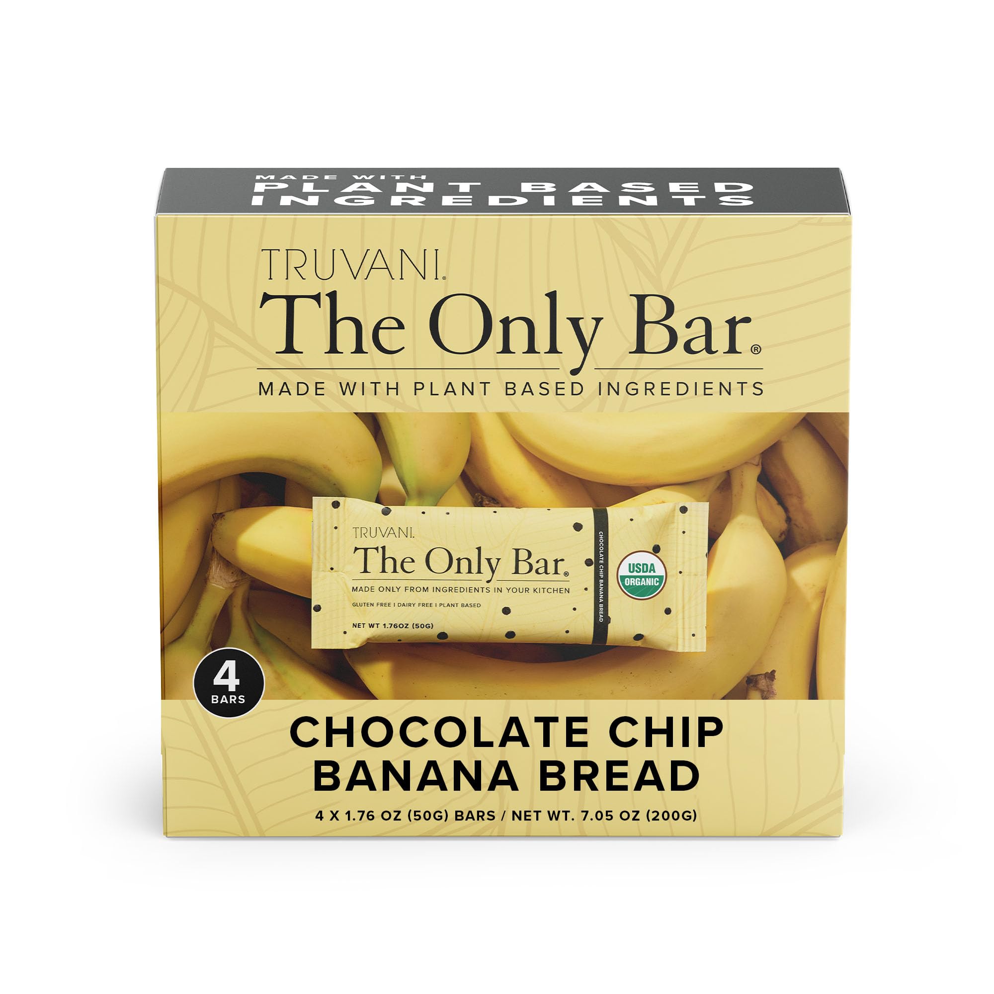 Trivani Truvani Plant Based Snack Bars Chocolate Chip Banana Bread 4 ...