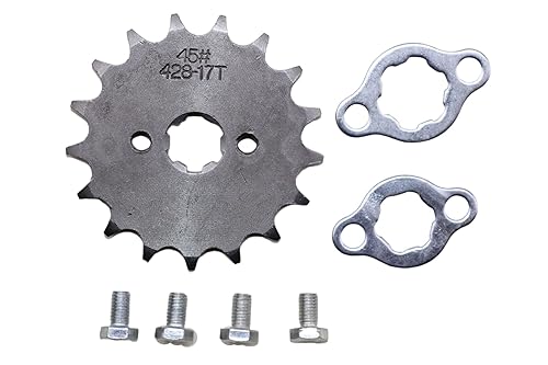 Vista 27 de Piñón delantero para motocicleta 428 para motocross de 50 cc, 70 cc, 90 cc, 110 cc, 125 cc, 140 cc, 160 cc, motocross, mini bicicleta, TaoTao