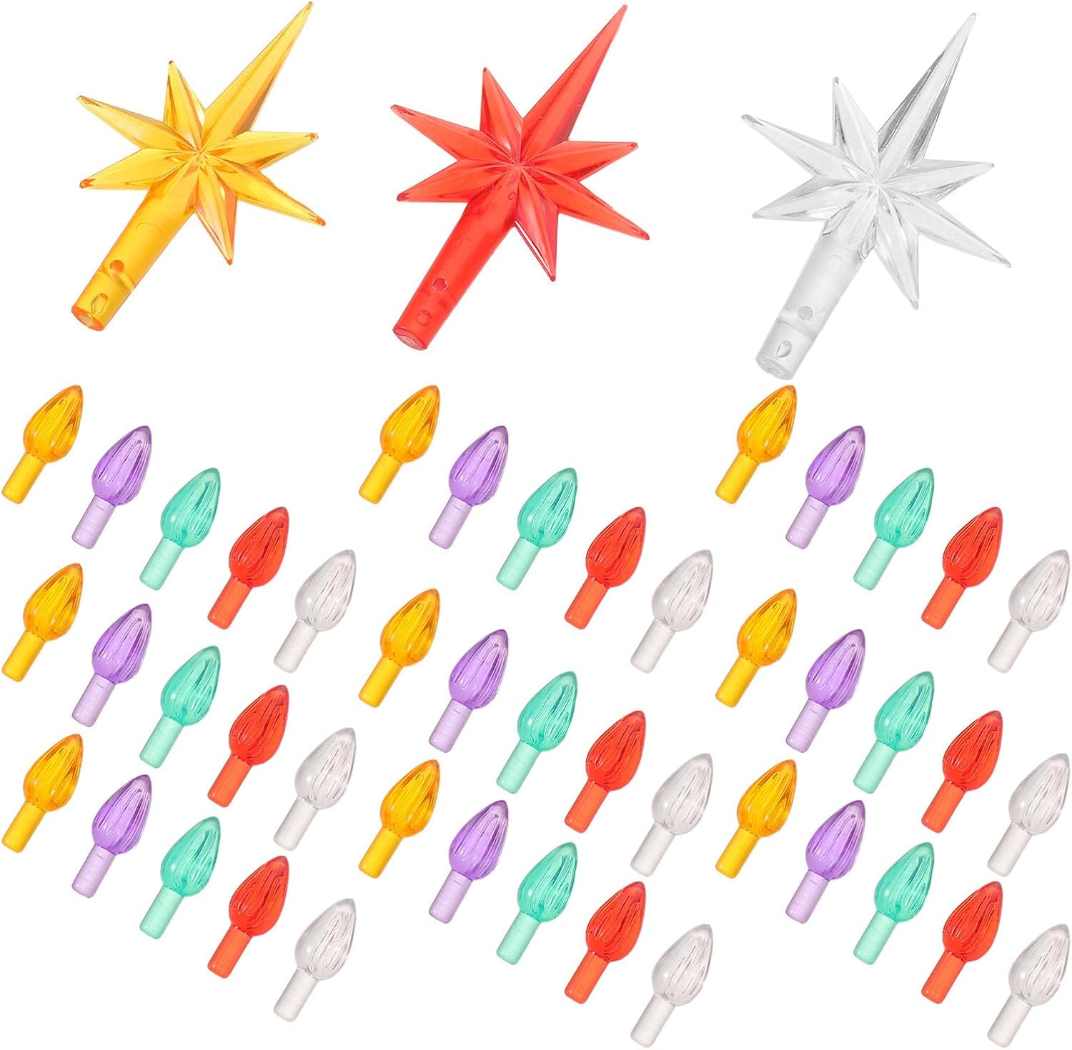 Christmas Tree Twist Lights Xmas Ceramic with Star Toppers