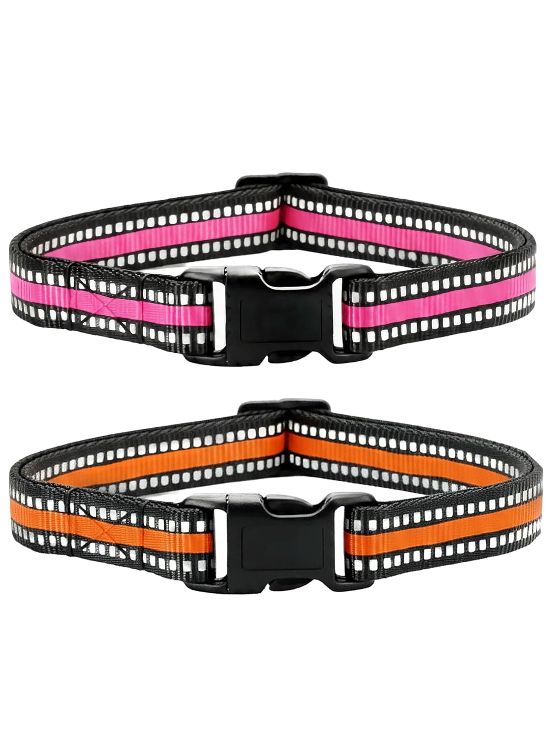 Training Collar Replacement Straps Adjustable Nylon Bands for E-Collars Shock Collars 2-Pack Orange Pink - Dog Collar Accessory