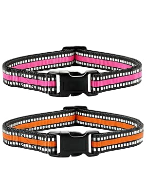 Training Collar Replacement Straps Adjustable Nylon Bands for E-Collars Shock Collars 2-Pack Orange Pink - Dog Collar Accessory