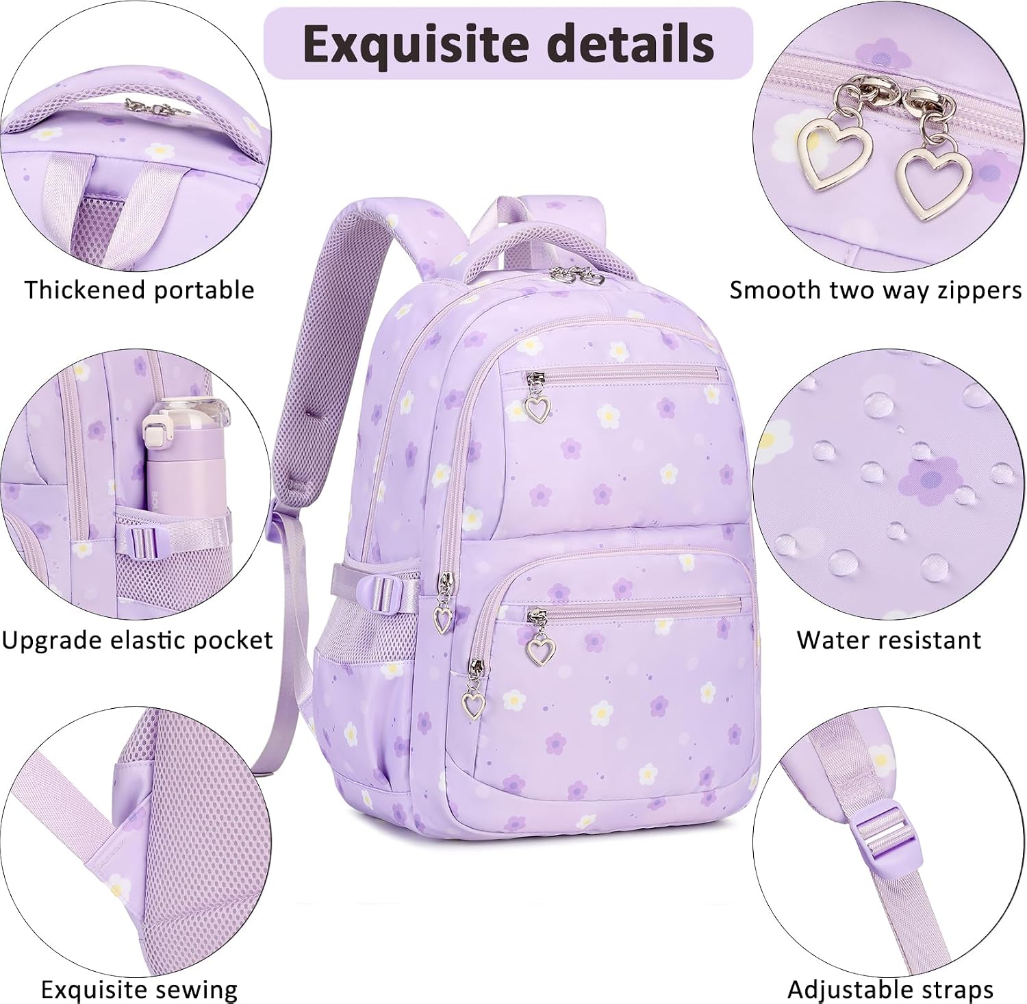 Joyfulife Flower Print Backpack Girls Backpack