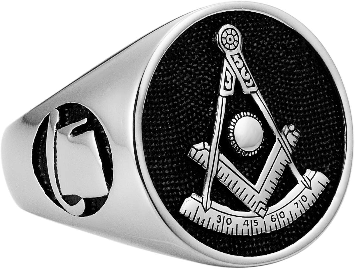 MasonicMan Past Master Stainless Steel Ring in Gift Pouch - Image 4