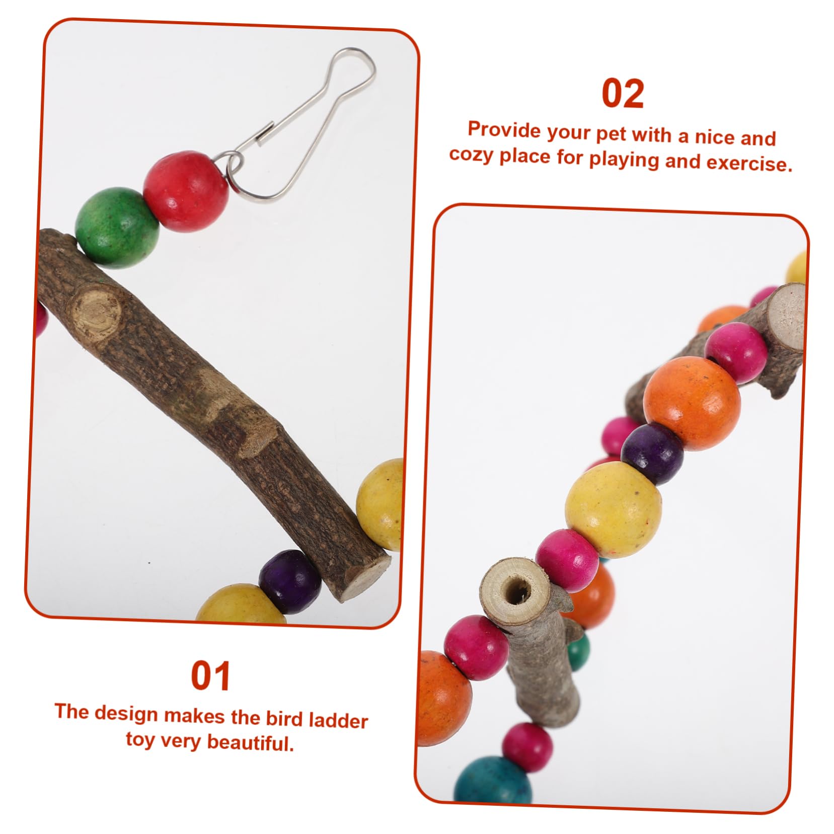 CIYODO Parrot Toy Wooden Bird Climbing Ladder Bird Cage Decoration Parrot Training and Exercise Toy