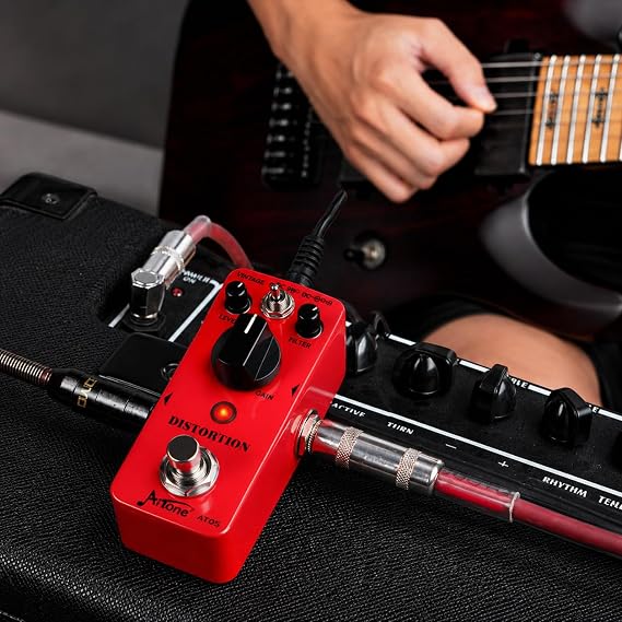 AITONE Analog Distortion Guitar Pedal, Vintage and Turbo Modes (AT-05)