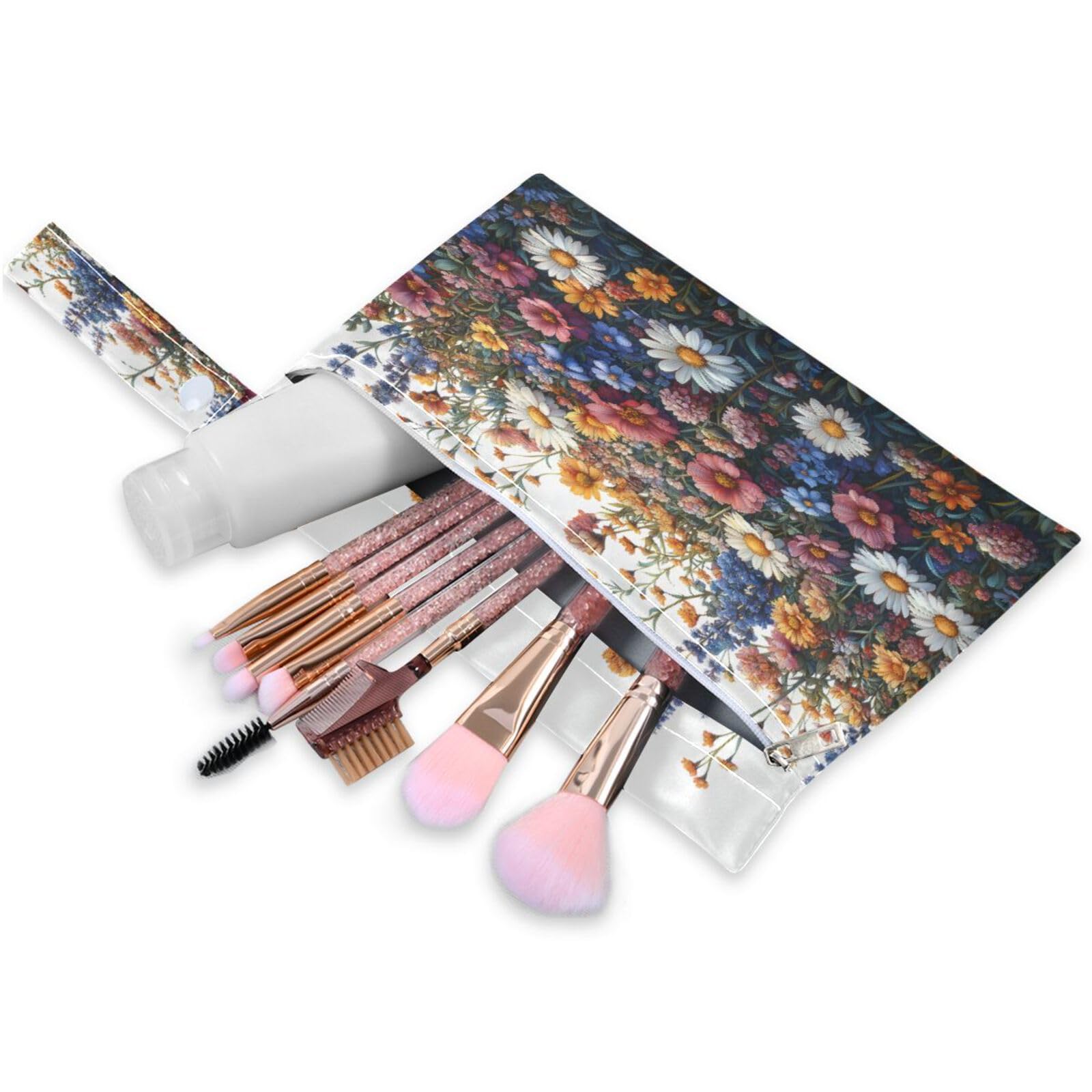 ATTX Watercolor Wildflower Wet Dry Bags 2-Pack - Reusable Cloth Diaper Storage for Travel, Beach & Gym | Multi-Use Waterproof Bags for Swimsuits, Baby Clothes, Sports Gear#22