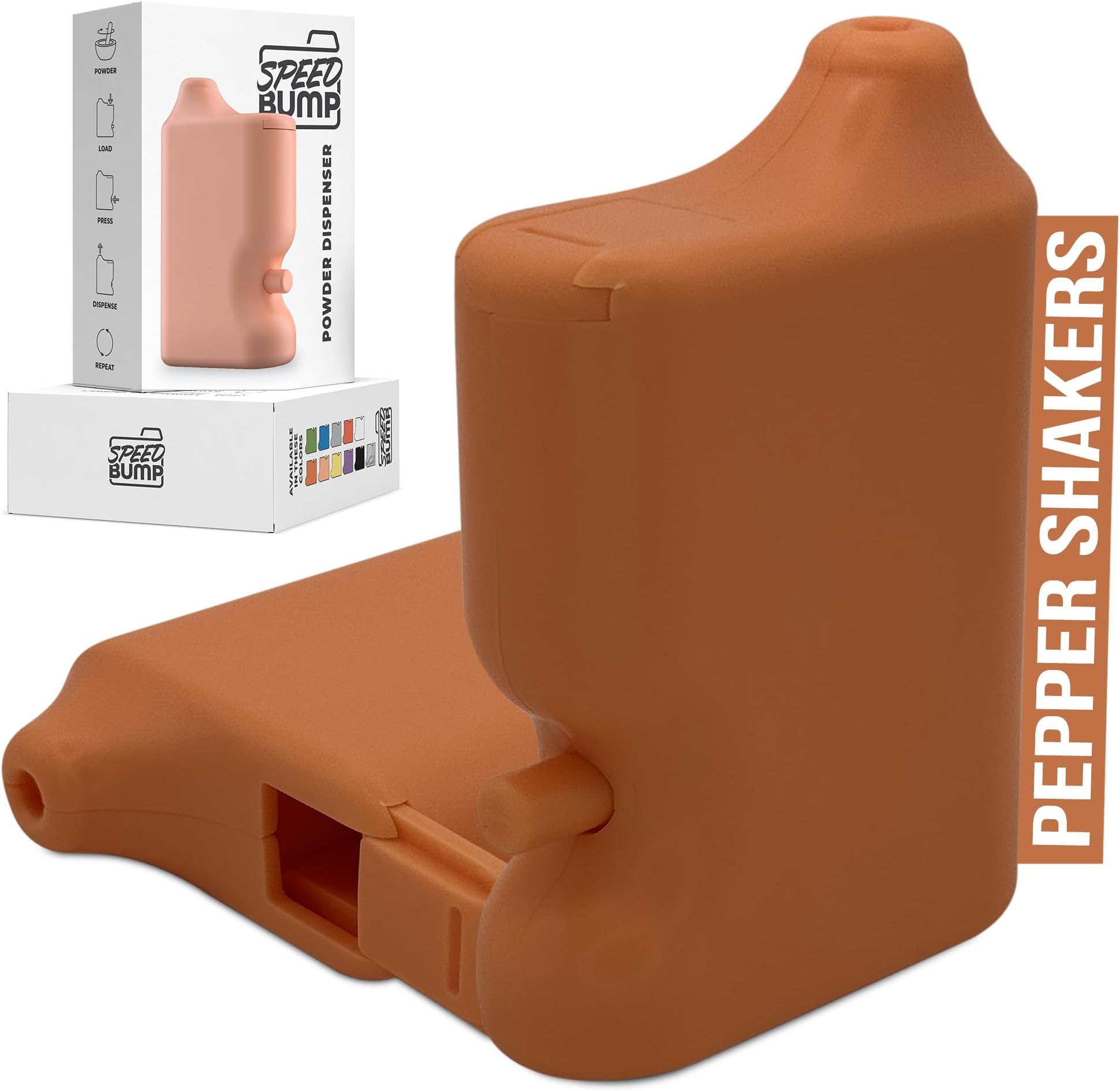 Portable Pepper Shaker (Peach) - Versatile Seasoning Set, Multi Functional Salt Dispenser Spice Shakers for Easy Use - Convenient & Discrete Plastic Salt and Pepper Dispenser for Fine Spices