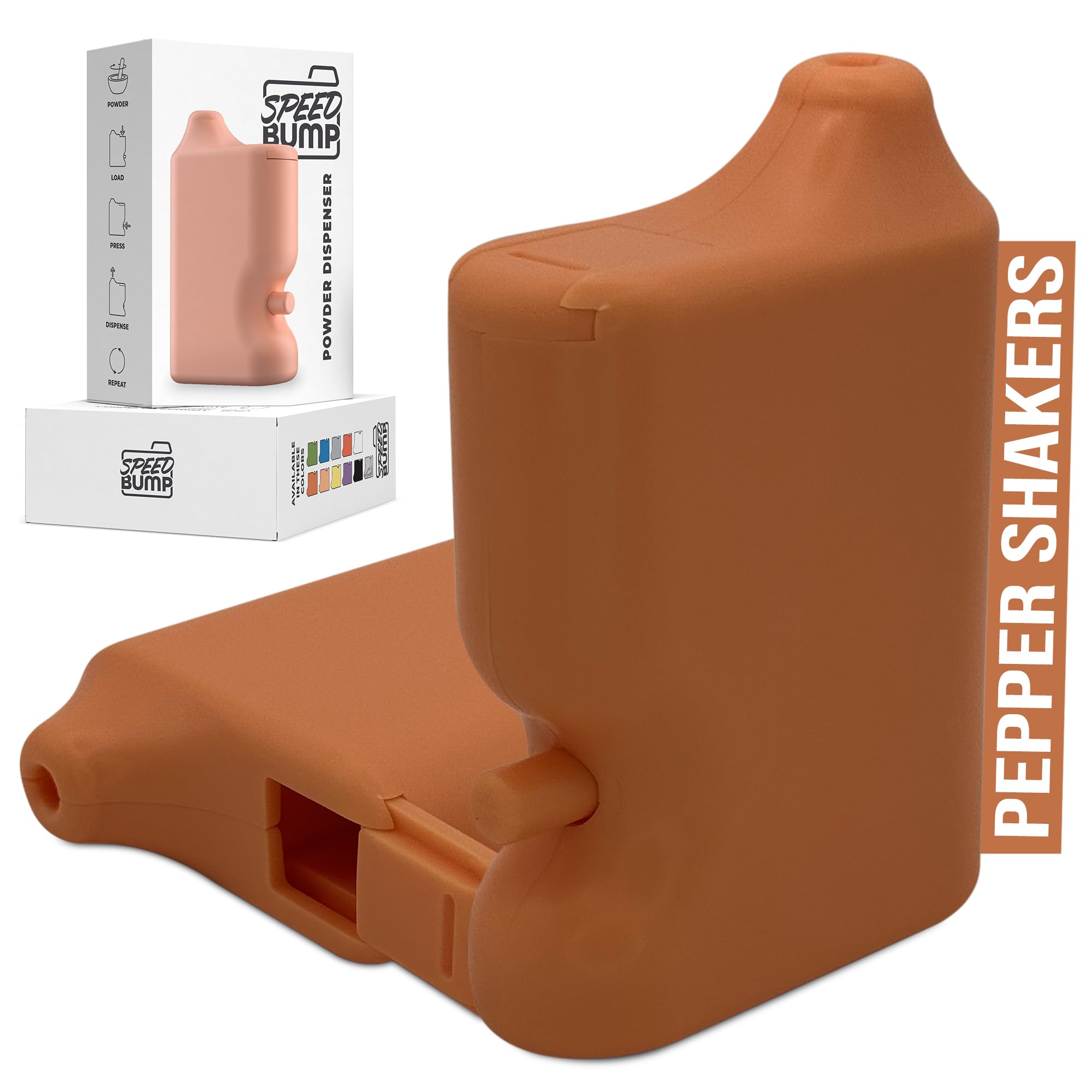 Portable Pepper Shaker (Peach) - Versatile Seasoning Set, Multi Functional Salt Dispenser Spice Shakers for Easy Use - Convenient & Discrete Plastic Salt and Pepper Dispenser for Fine Spices