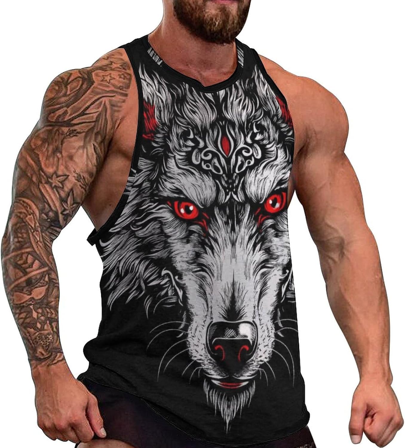Men's Graphic Tank Tops Funny Printed Sleeveless Crewneck Tees Casual Workout Breathable Summer Tank Top