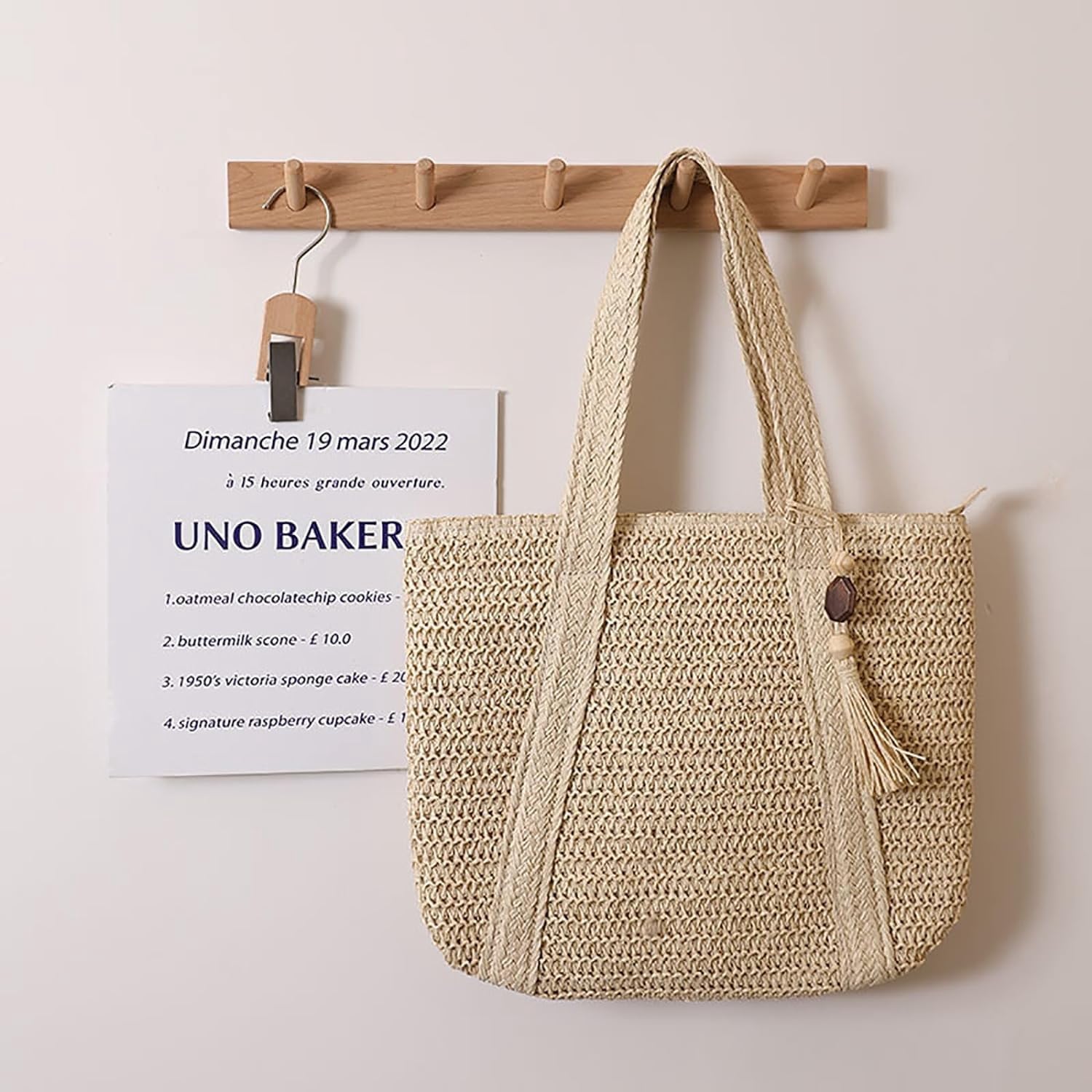 IMMEE Machine Weaving Solid Color Woven Bag Hundred Large Capacity Shoulder Straw Bag Vacation Beach Bag
