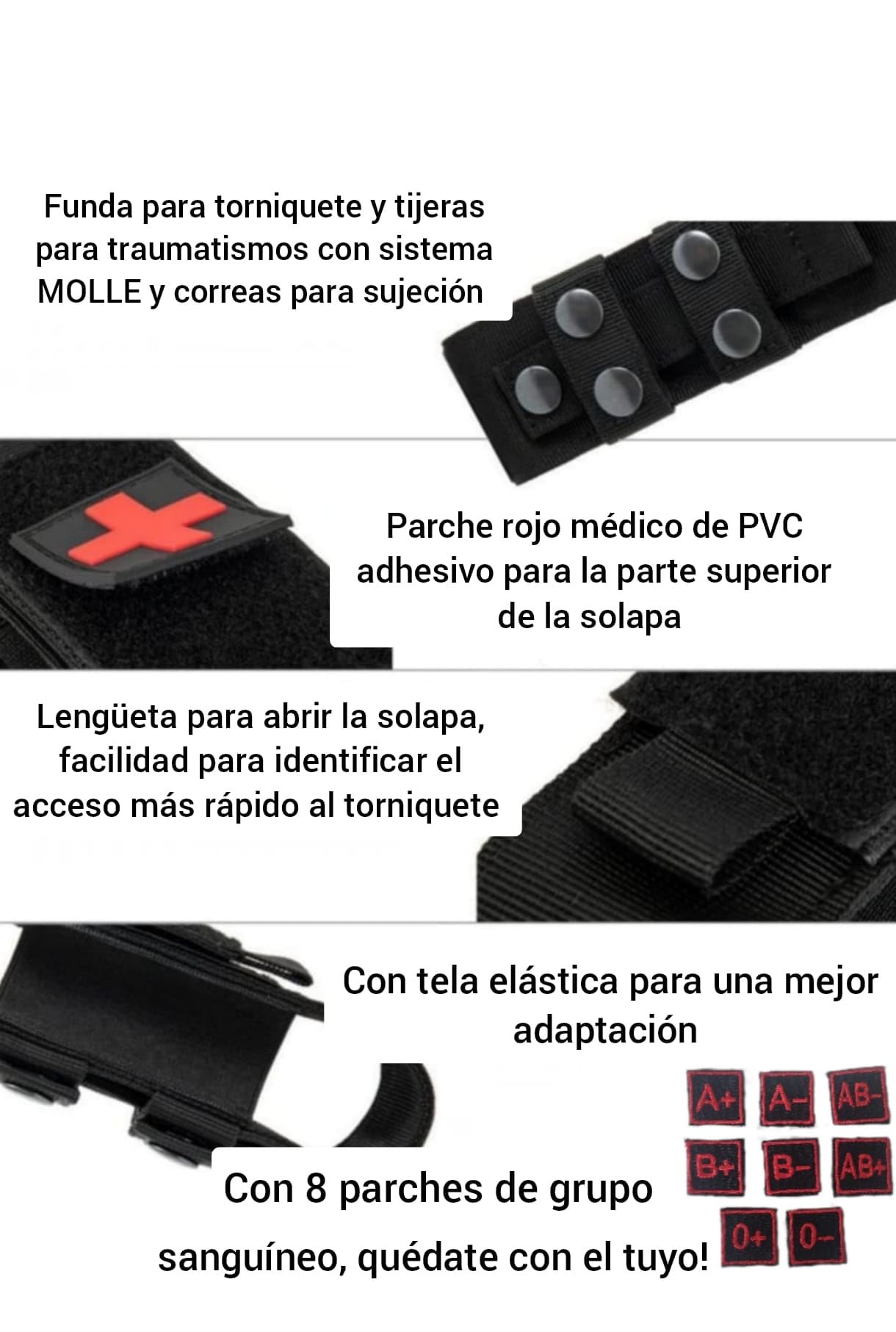 Funda Torniquete Táctica MOLLE - EDC Porta Torniquete Militar para Cinturón Táctico y Chaleco Policial/Militar - Accesorios Supervivencia - Airsoft - Caza y Vigilante de Seguridad Porta Walkie