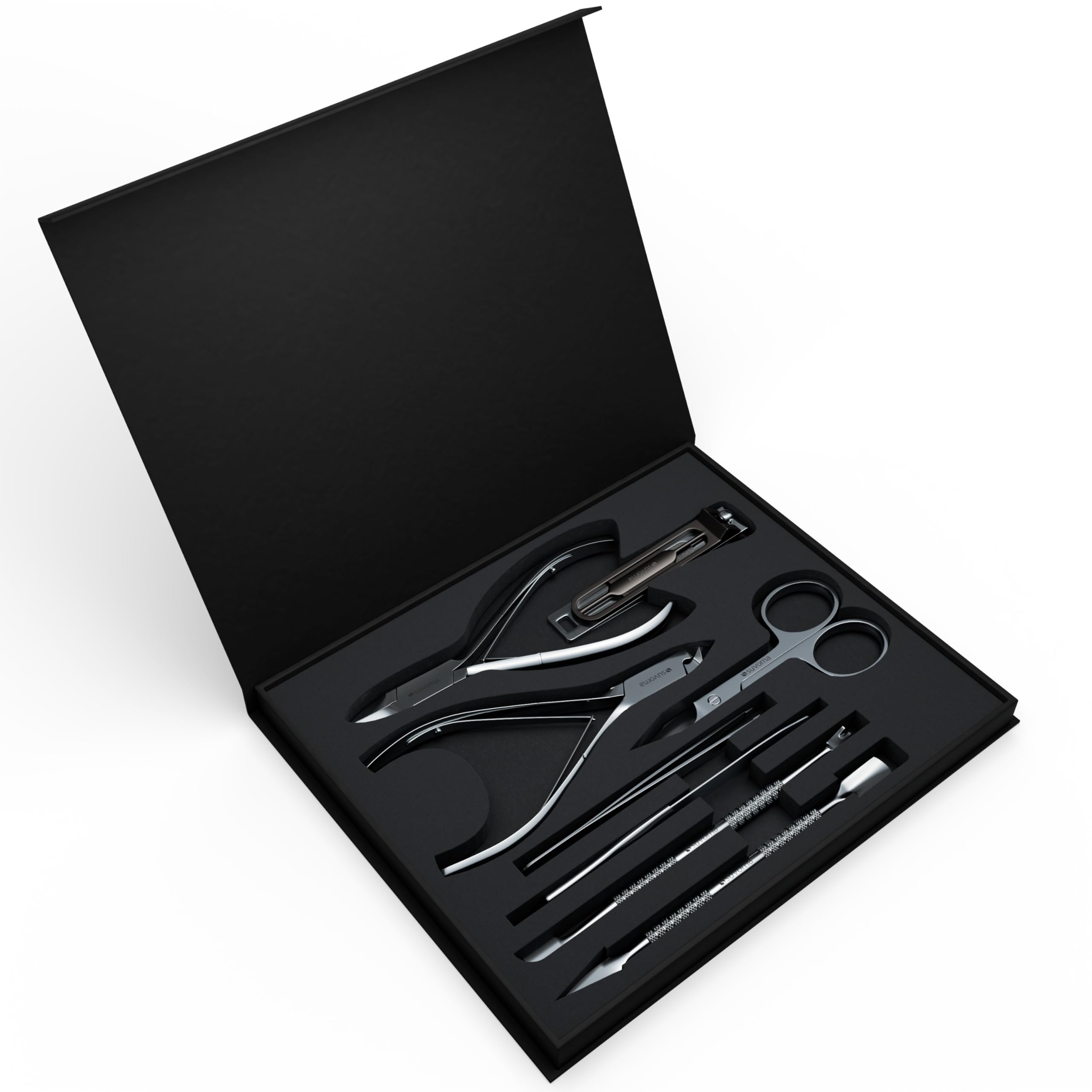 Suvorna Manicure Pedicure set with Toenail Clippers Cuticle Nippers Nail Clippers Nail Scissors 2 Cuticle Pusher Nail File