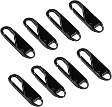AIEX 8pcs Zipper Pull Replacement Metal Zipper Gripper Mend Fixer Zipper Tab Pullers Zipper Sliders for Suitcases Coat Boots Jacket Backpacks Black