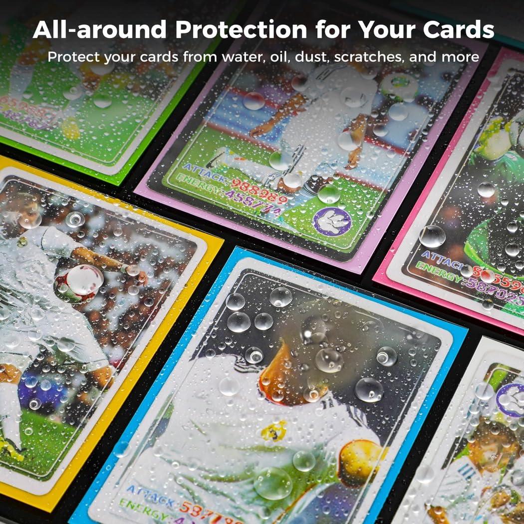 600 Stück Kunststoff-Kartenhüllen, 6,6 x 9,1 cm, transparente Kartenhalter in 12 Farben, Sammelkarten- und Kartenschutzhüllen für Baseball-, Football-, Basketball-, Sport- und Spielkarten