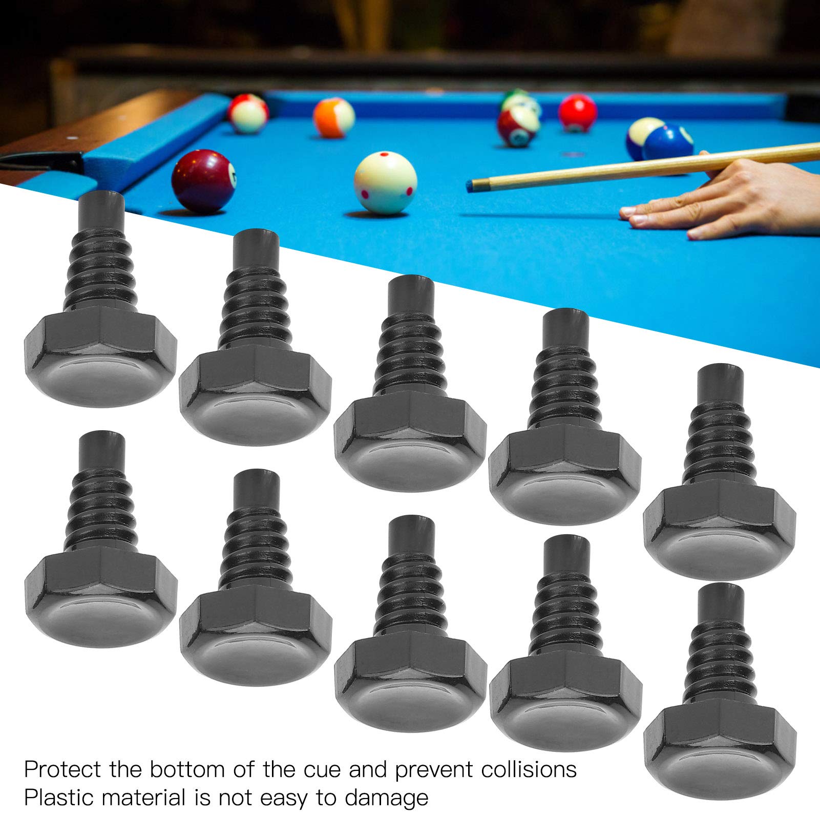 QANYEGN 15pcs Snooker Pool Cue Bottom Cover Set, Pool Cue Bottom Protective Cover, Pool Cue End Anti Knock Plug, Tail Plug Protective Cap Anti Collision Billiard Accessory