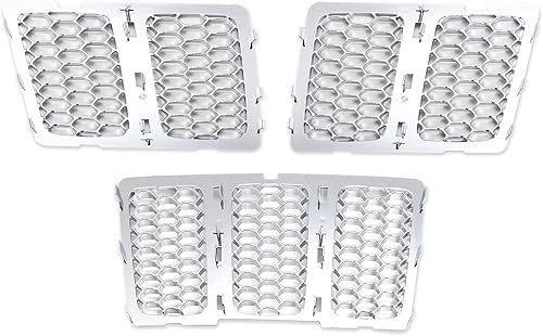 Vista 6 de JeCar Rejilla delantera Insertos Malla Honeycomb para Jeep Grand Cherokee 2014-2016 Negro