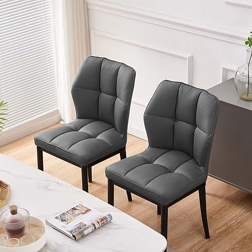 Miniatura 60 de Bekrvio Sillas de Comedor - Juego de 6 sillas de comedor modernas de mediados de siglo, sillas de comedor tapizadas sin brazos, sillas de comedor de