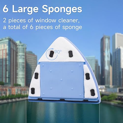 Miniatura 3 de El limpiador de ventanas de doble cara con fuerza magnética ajustable de 6 niveles es adecuado para edificios de gran altura al aire libre y