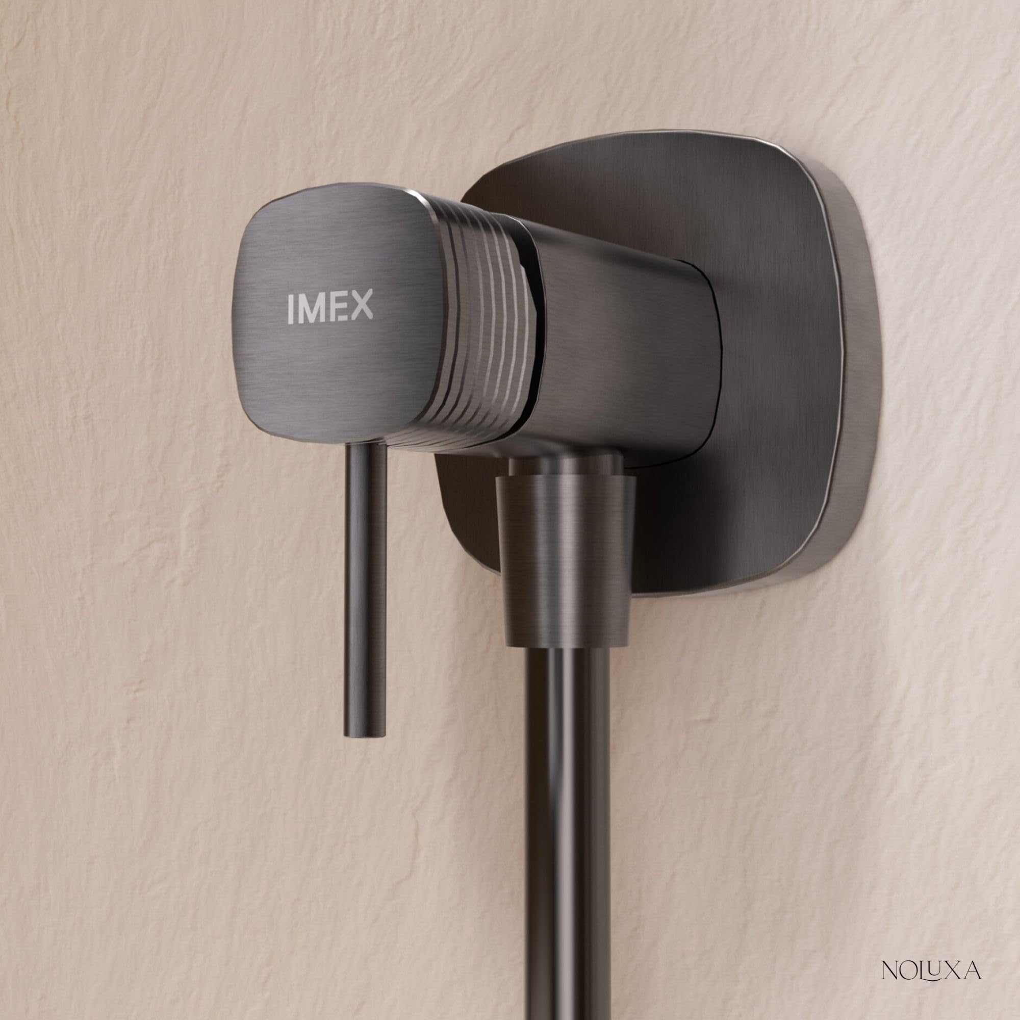IMEX Bidet prysznic z ciepłą i zimną wodą, czarny | Bidet wbudowany kran do WC Black Gun Metal, higieniczna pojedyncza rączka prysznicowa do toalety, zamiennik kranu bidetowego, seria Firenze