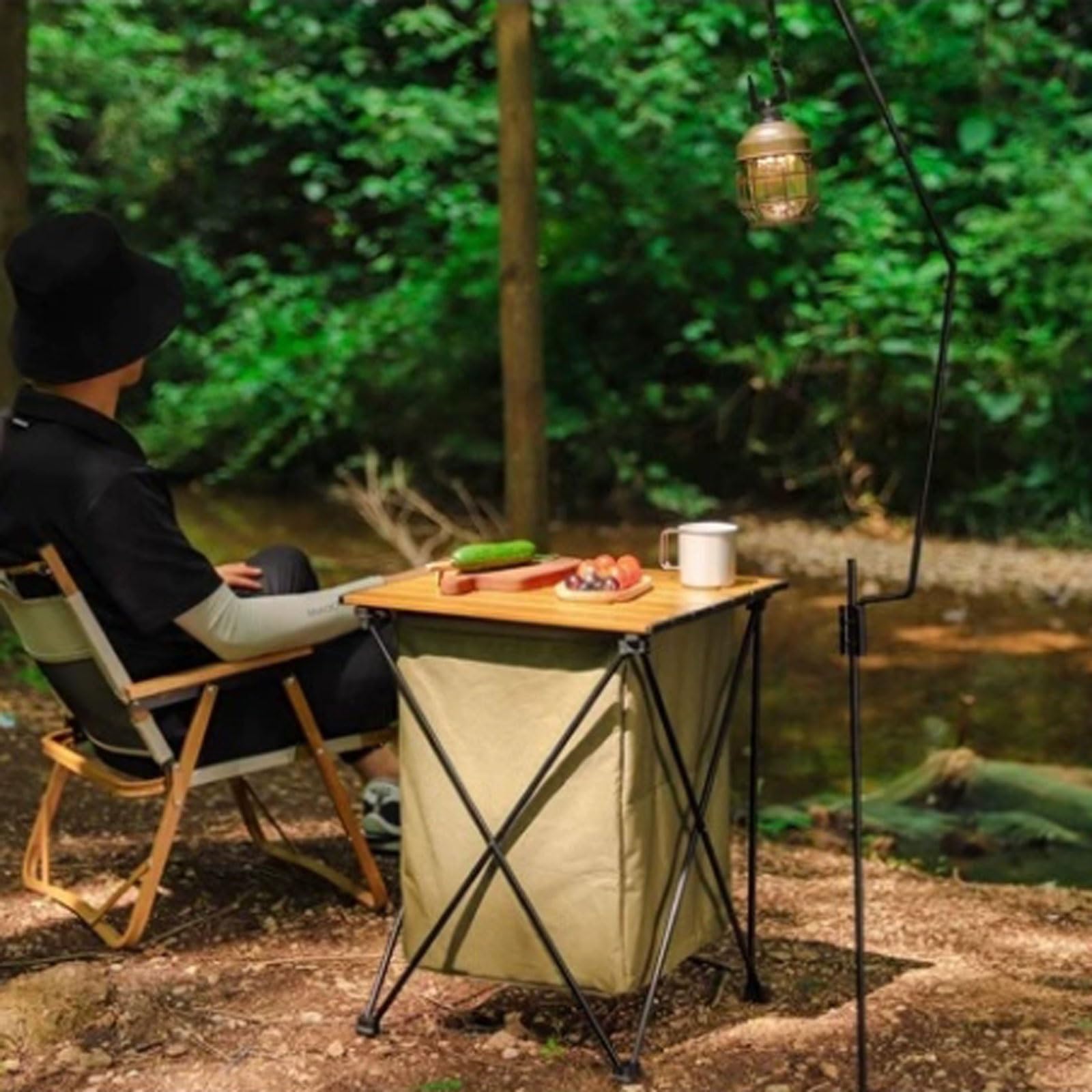 Aufbewahrungsbehälter Faltbarer Aufbewahrungsschrank for den Außenbereich, Camping-Aufbewahrungsbox, tragbarer Picknicktisch, Organizer for Outdoor-Camping, Aufbewahrung von Picknickzubehör, Büchern,