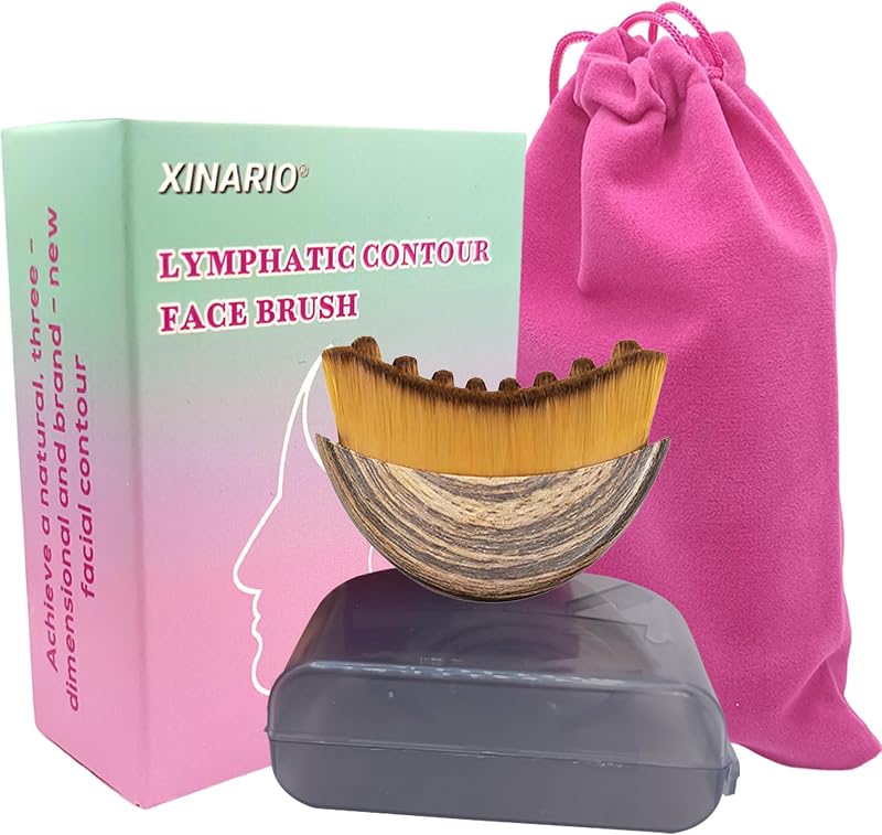 Pincel para Contorno Facial XINARIO LKS com Estojo de Veludo