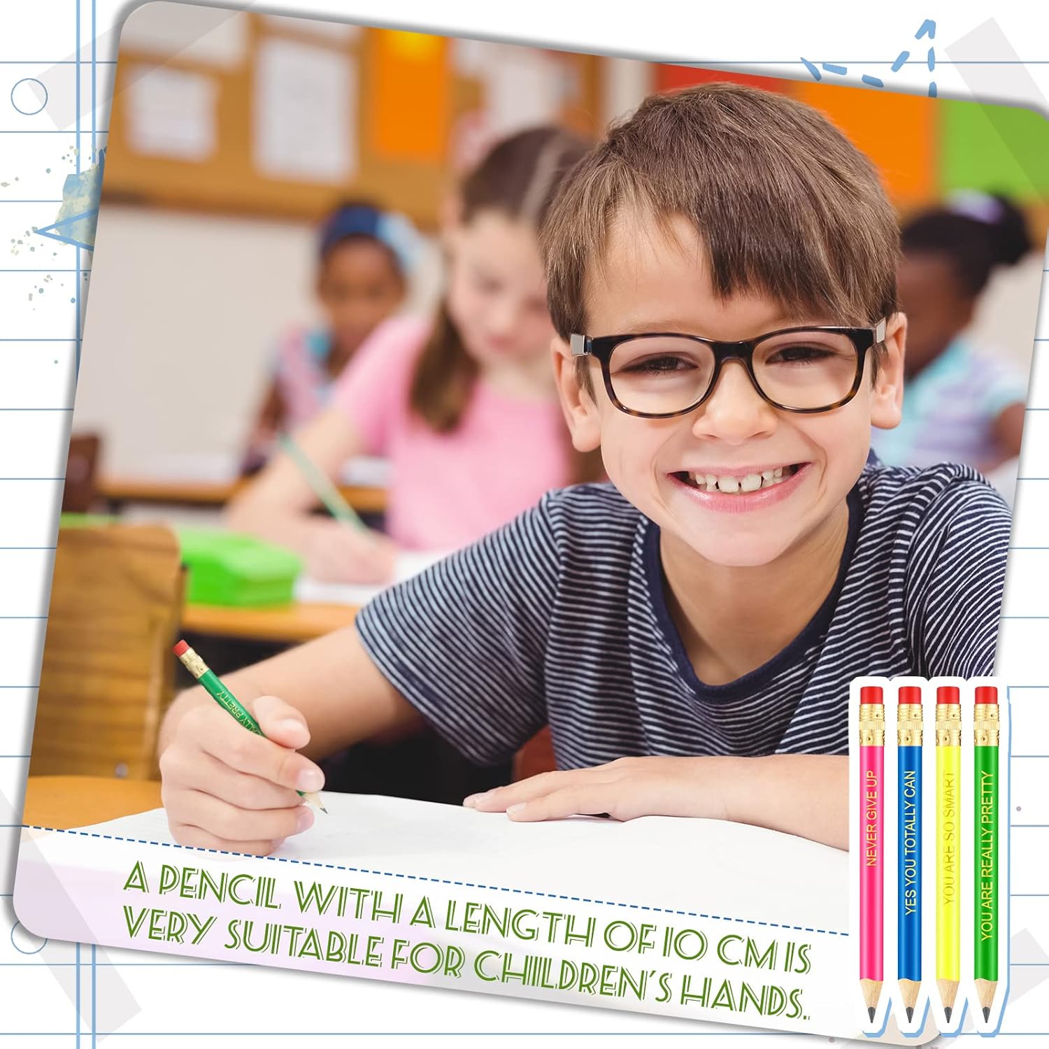Tinlade 72 Pcs Mini Inspirational Golf Pencils with Erasers for Kids Neon Bulk Short Pre-sharpened HB Pencils Back to School Students Teacher Gifts for Christmas School Classroom Office Supplies