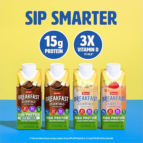Miniatura 4 de Carnation Breakfast Essientials High Protein listo para beber, caja de 8 onzas líquidas, fresa (paquete de 24)