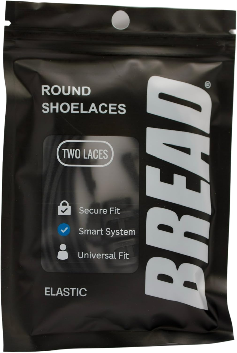 Bread Tie-Free Round Shoelaces with Clips – Cut to Size Elastic No Tie Laces for Sneakers & Running Shoes (One Size)