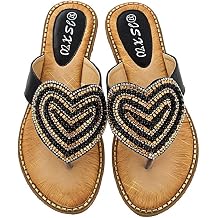 DKCHENH 7 colors are available,Sequin sandals, beaded sandals in the shape of a heart, PU sandals, jewelry sandals.