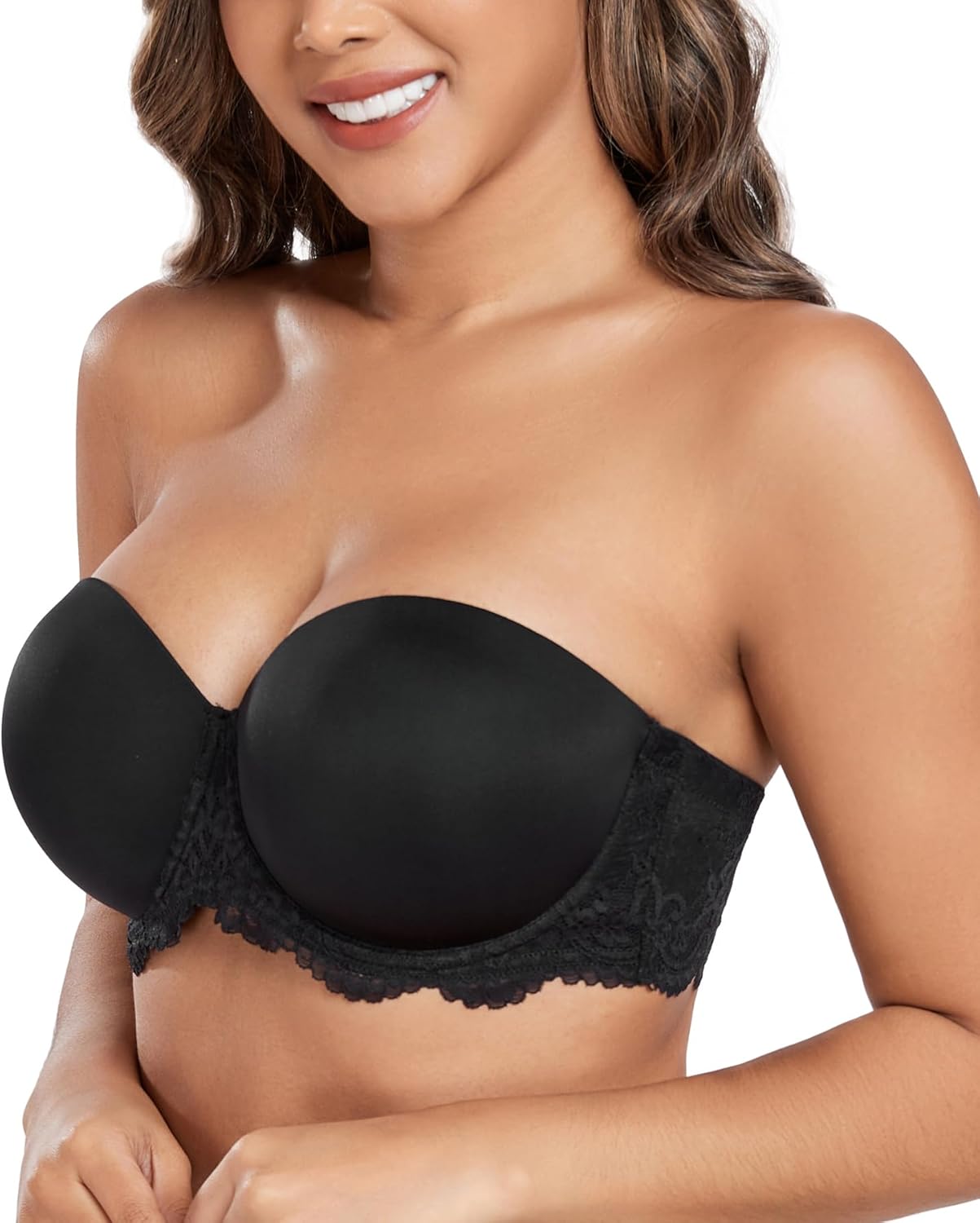 DotVol Women's Plus Size Bra Full Figure Underwire Contour Beauty Back Lace Multiway Strapless Bra - Image 3