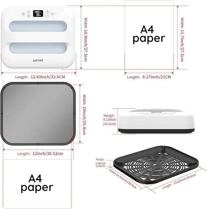 Máquina Termofijadora AST&T 12" x 10" Portátil para Camisetas y Más miniatura 3