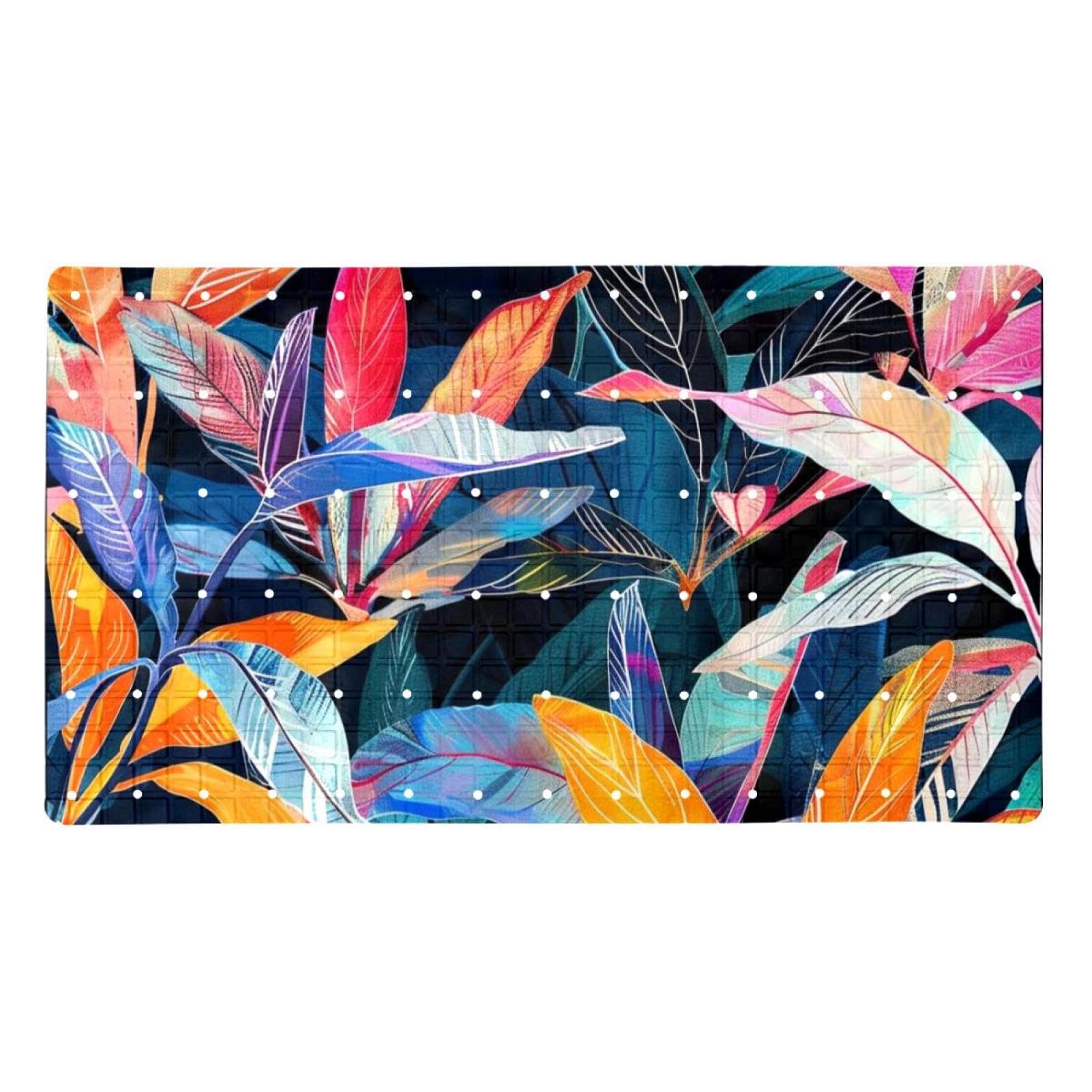 Tapis de bain plantes tropicales multicolores pour transformer votre salle de bain