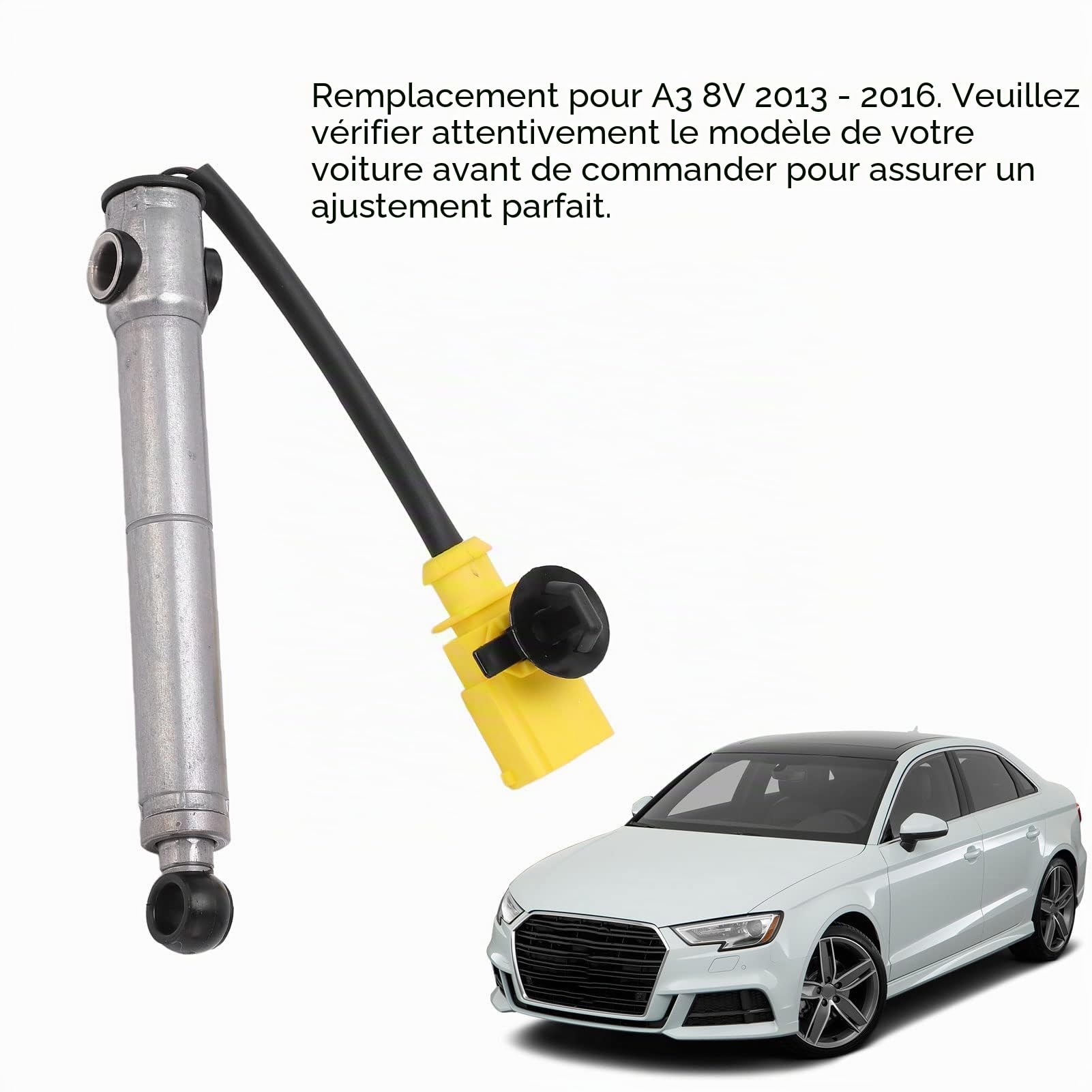 Aramox Activateur De Charnière De Capot Avant 3 Broches 8V0823823F Remplacement Haute Performance Pour A3 8V 2013-2016 Actionneur De Capot Actif