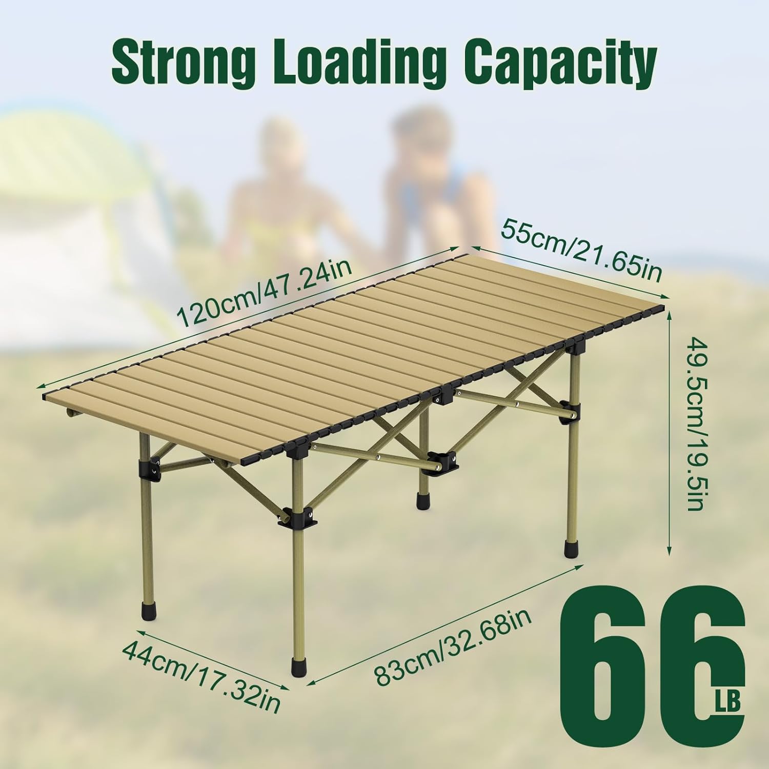 TeqHome Portable Camping Table, Camping Table Foldable with Carrying Bag, Ultralight Carbon Steel Beach Table Indoor Outdoor for Camping Picnic BBQ Beach Party Patio Fishing Carbon Steel
