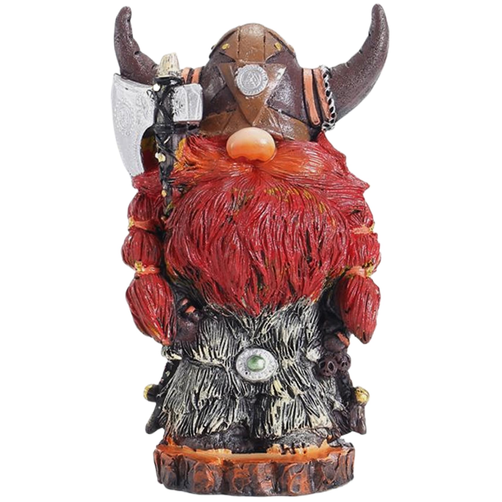 Nordic Decor Gnomes Decoration for Yard 7.5x4.3x3.2'' Resin Viking Decor Dwarf Gnome with Cool Gesture & Expression Nordic Garden Gnome for