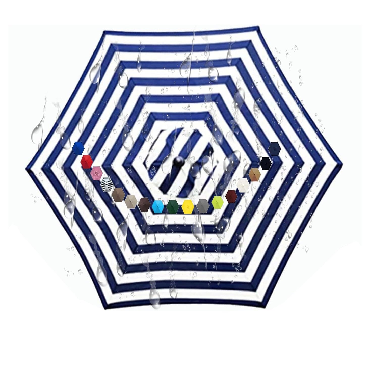 ILiemao 9' 10' 8' Patio Umbrella Replacement Canopy for 6/8 Ribs, Table Market Yard Umbrella Replacement Top Cover (Canopy Only) Replacement Parasol Canopy Cover(#6,6 ribs 3.0m/9.8ft)
