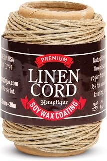 Premium Linen Cord with Soy Wax Coating (0.5MM)