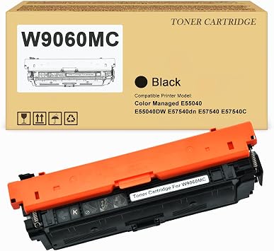 W9060MC Black Toner Cartridge Compatible with Color Managed E55040 E55040DW E57540dn E57540 E57540C PrinterBlack,1-Pack
