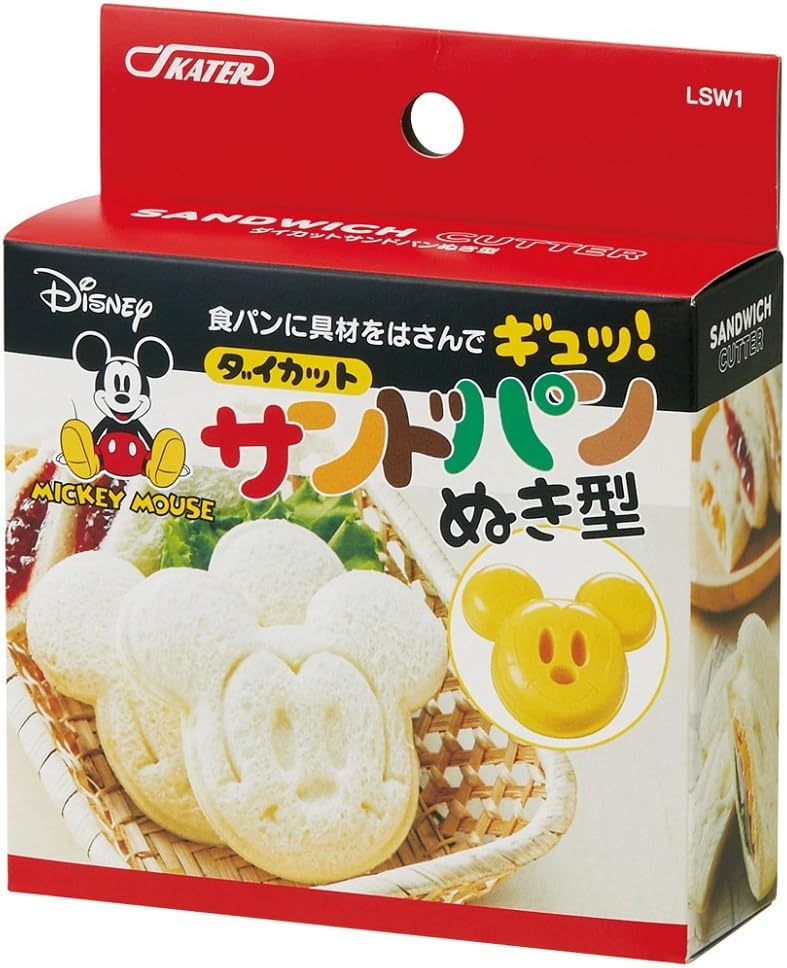 Skater LSW1 Mickey Mouse Die Cut Sandwich Pan Die Cutter, Made in Japan