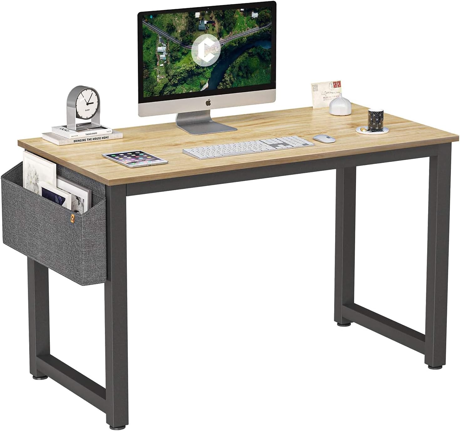 Cubiker Computer Desk 40" Sturdy Office Desk Modern Simple Style Table for Home Office, Notebook Writing Desk with Extra Strong Legs, Natural