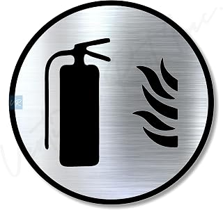 Vertical Root Inc FIRE EXTINGUISHER Sign/Sticker-Premium Brush Silver/Steel Acrylic Signage.Durable,Warning Sign.Self-Adhe... Price In India