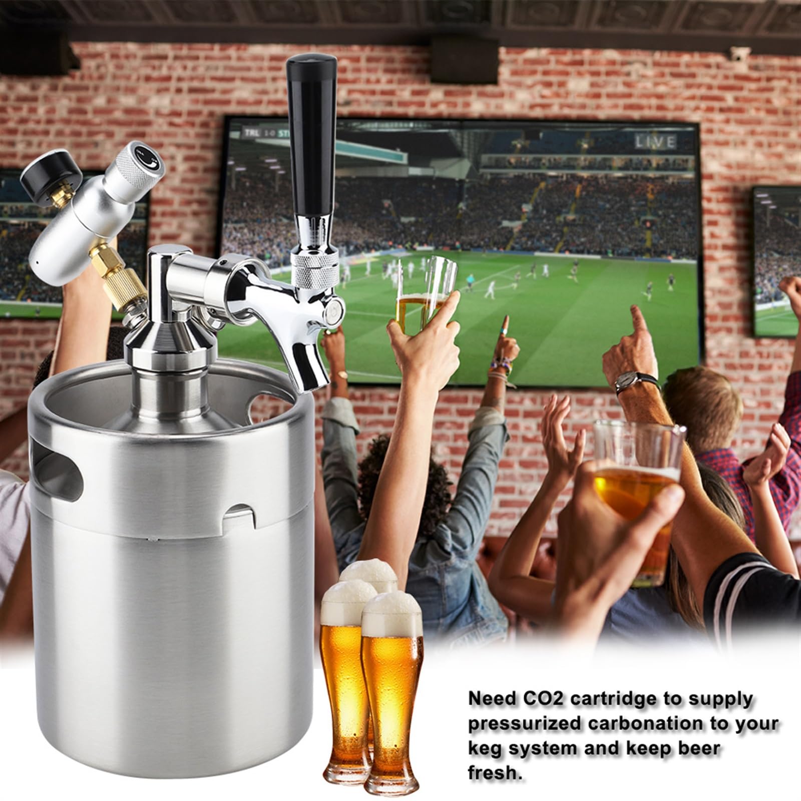 Beczka na piwo 2-litrowy kran pod ciśnieniem Domowe piwowarstwo Dozownik piwa Growler Mini Beer Keg System Domowe Piwowarstwo
