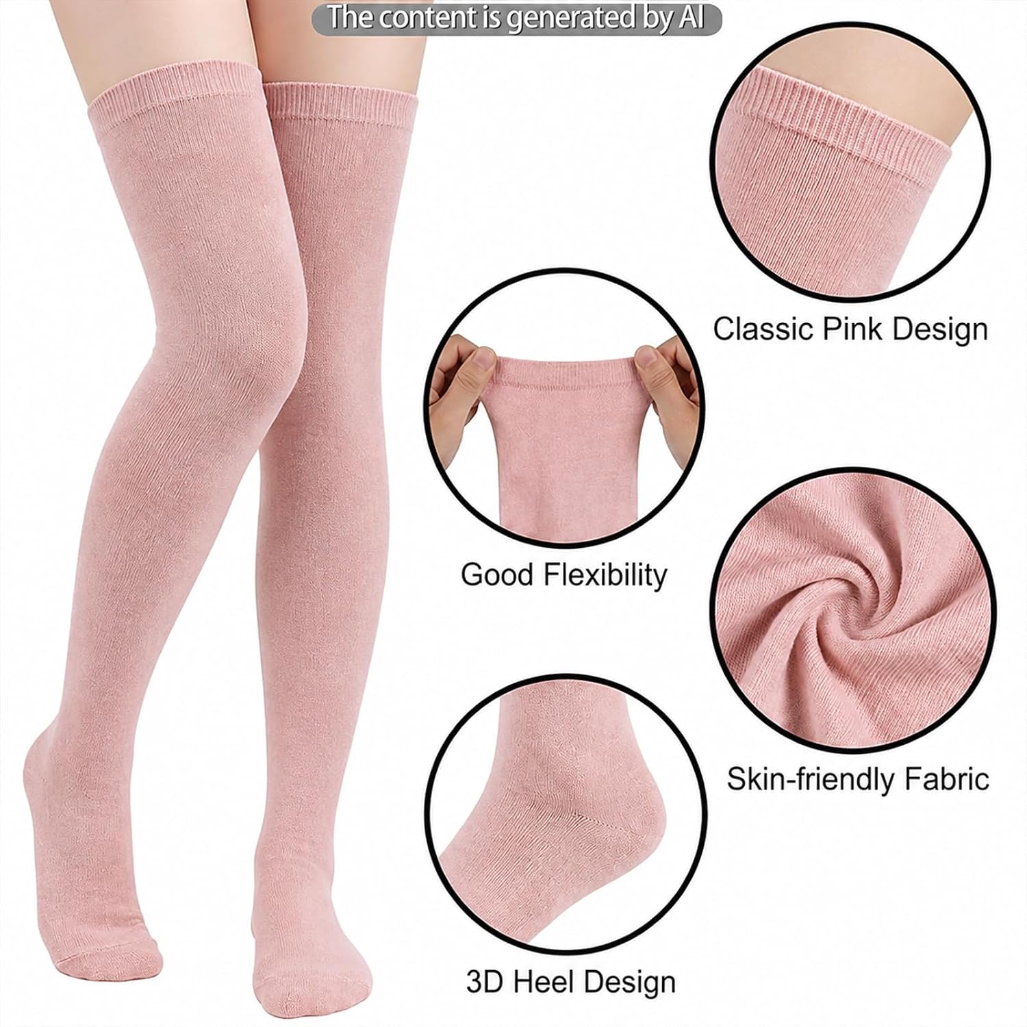 Womens Striped Arm Warmers Knee High Socks & Long Knitted Arm Warmers Fingerless Gloves image 3