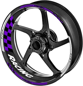 KETABAO Racing 17 inch Rim Stripes Wheel Decal Compatible with MT 07 09 10 FZ 07 09 FZ10 YZF R6 YZF R1 1000 FJ-09 Purple